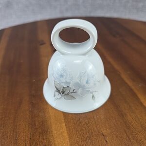 Vintage Schmidt Hand‎ Painted Dinner Bell porcelian Gray Roses